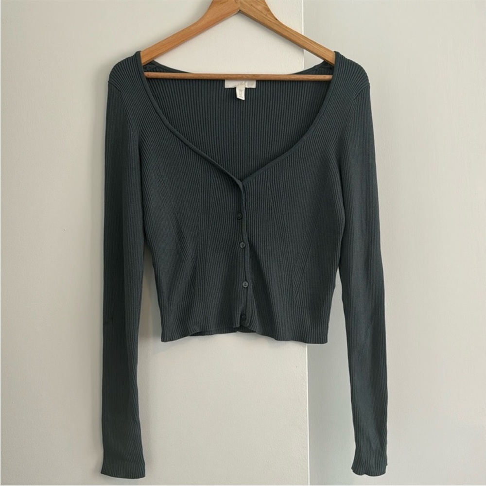 H&M Dark Green Button Down Shirt